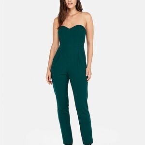 Express Teal Strapless Jumpsuit